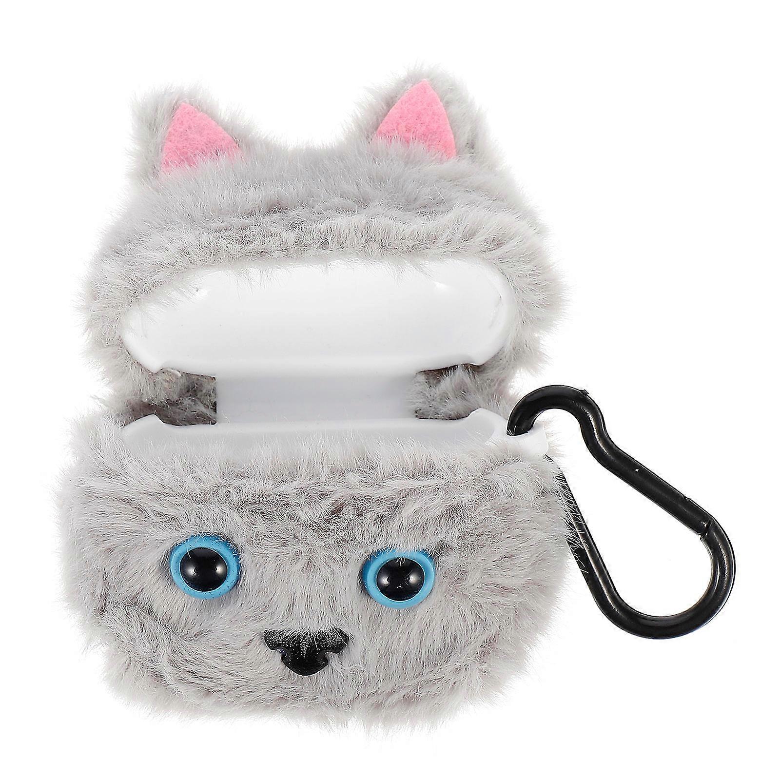 Plush Cat Earphone Sleeve Cute Lightweight Case Compatible with Airpods, Scratch Resistant Design for Easy Storage and Impact Protection