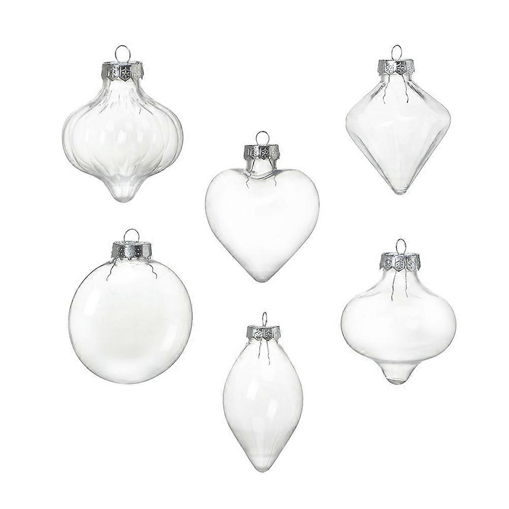 Clear Christmas Ball Fillable Diy Craft Projects Ornament Balls For Home Garden Decor 11.5X11.5cm 6Pcs