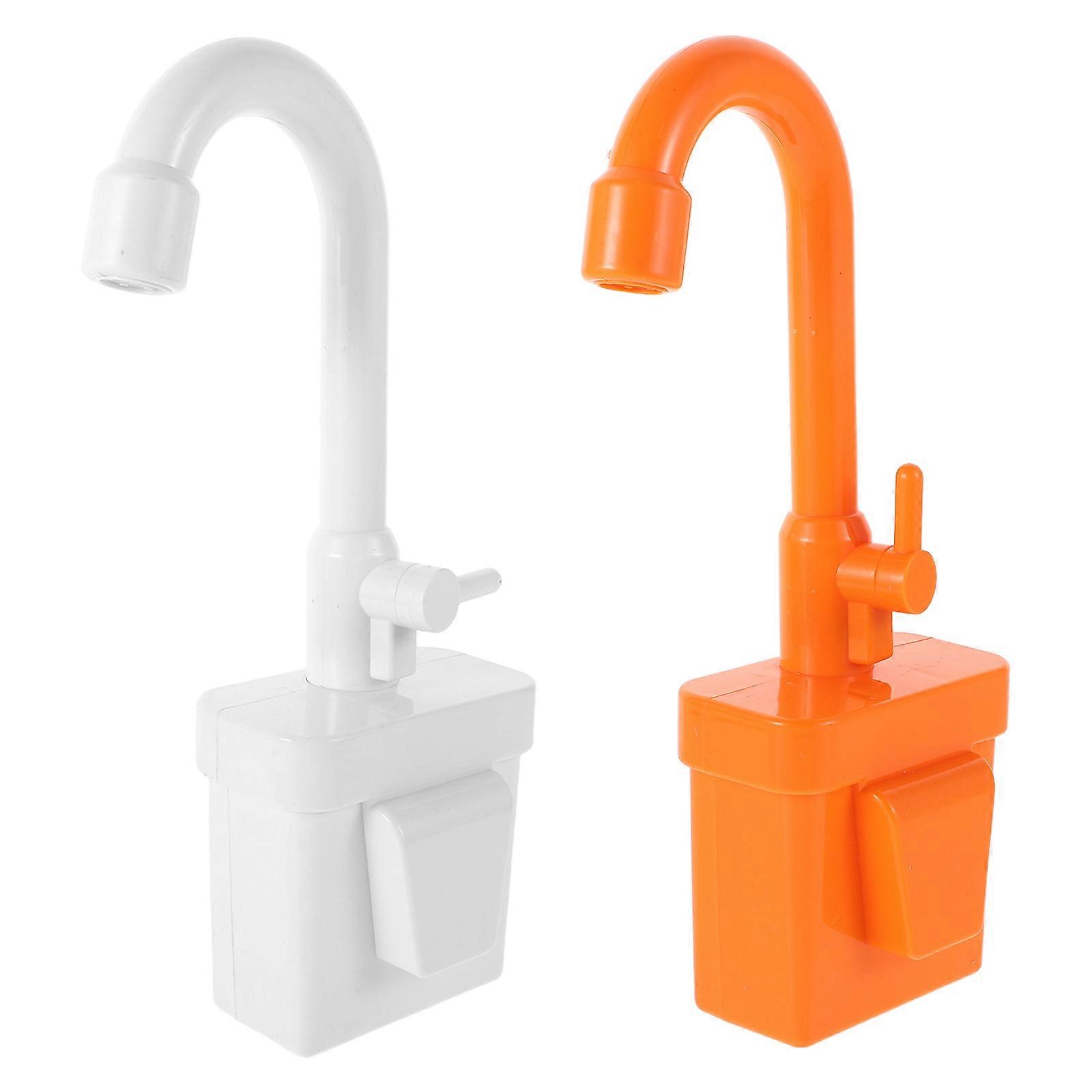 2pcs Play Sink Faucet Replacement for Toddler Toy Kitchen Pretend Play   Rotatable Electric Water Cycle Tap to Enhance Motor Skills in Boys and Girls