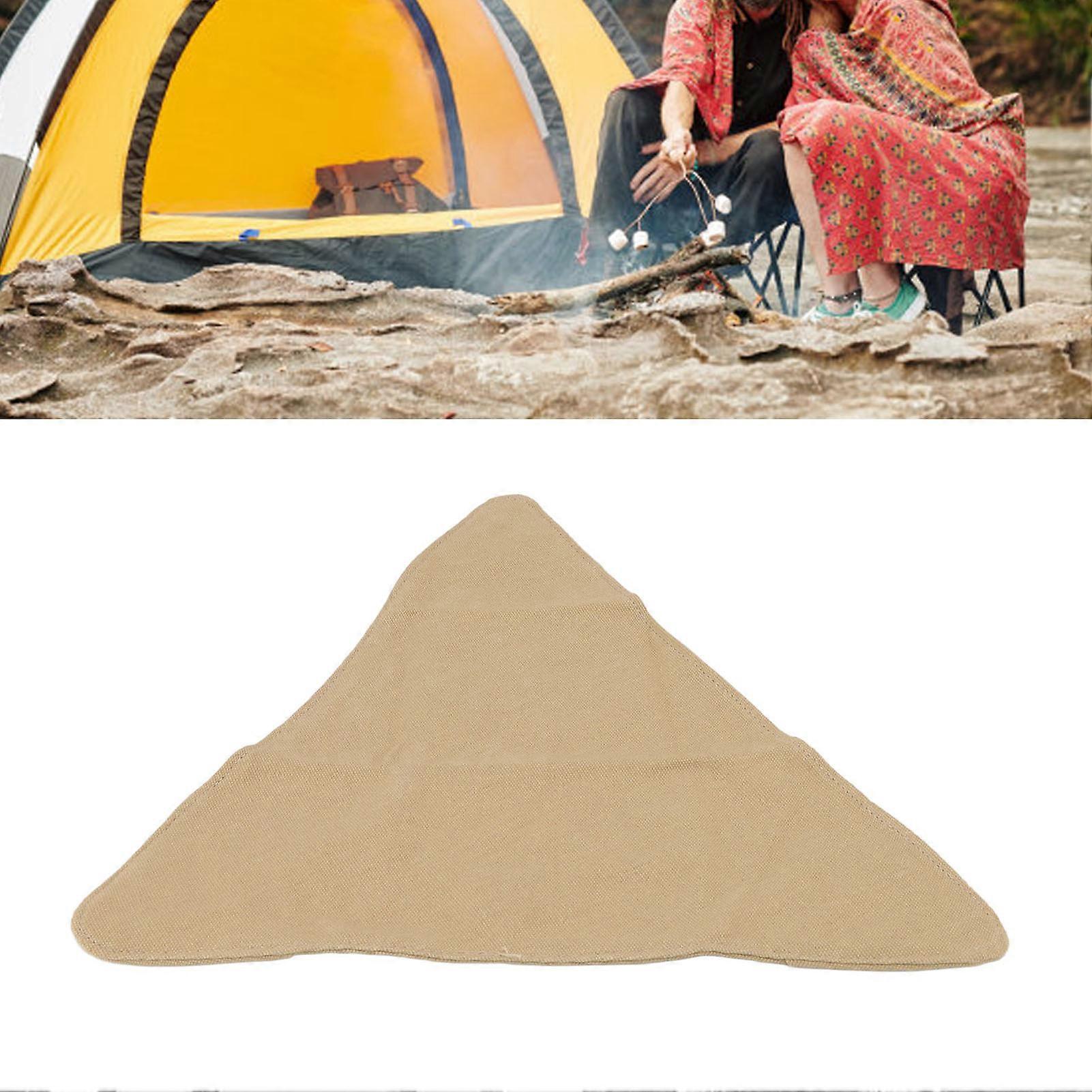 Tripod Stool Cloth Portable Foldable Triangle Stool Cloth Handcraft Anti Scratch Canvas Camping Stool Cloth for Fishing Khaki