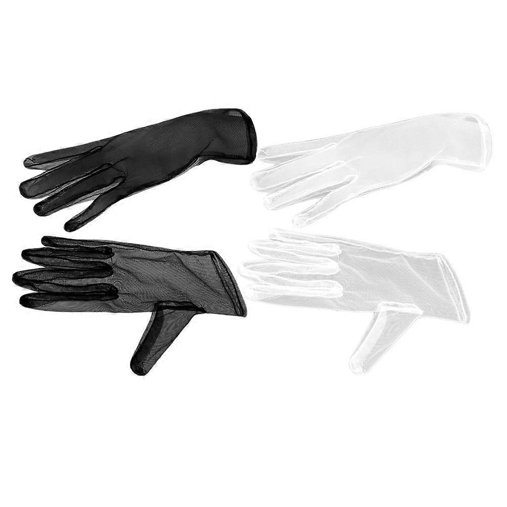 Romantic Bridal Dress Gloves in Assorted Color Stretchy Mesh Design for Ballet and Dance Costumes 2 Pairs Elegant Wedding Support