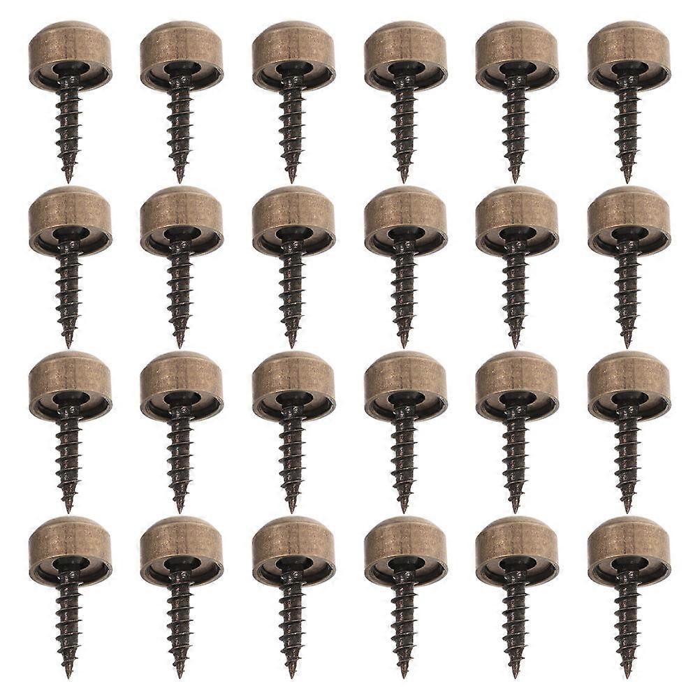 Copper Decorative Self Tapping Screws with Caps for Furniture and Fixture Enhancement – Durable, Elegant Mirror Fixing Fasteners, 24 pcs