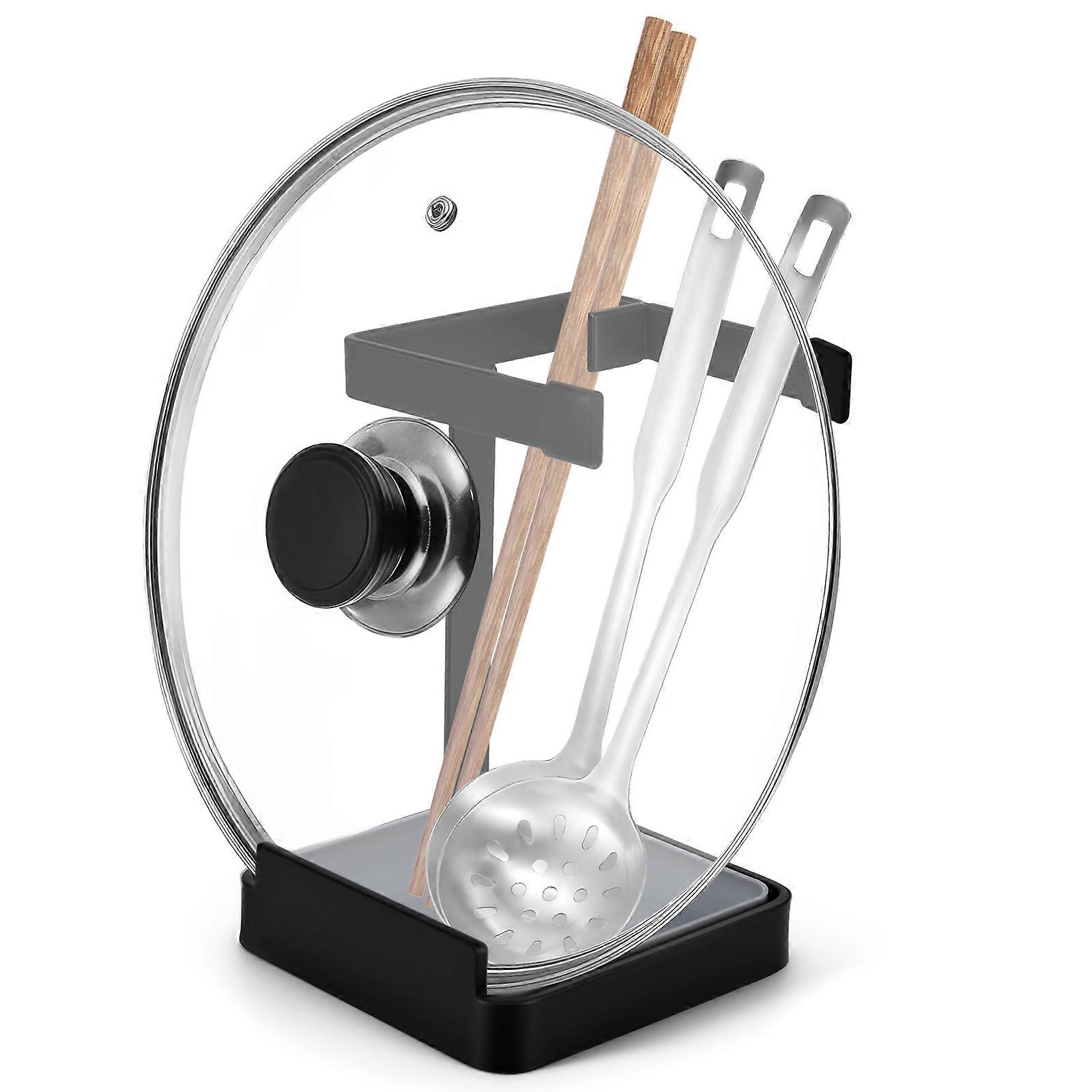 Kitchen Storage Rack Pot Lid Holder Black