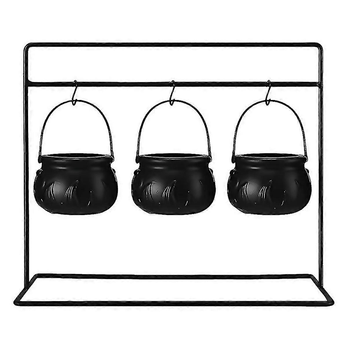 3pcs Trick Or Treat Candy Bucket With Handle Holder