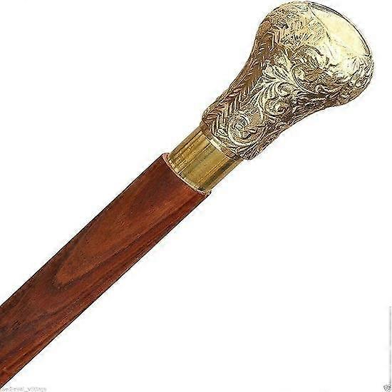 Canes and Walking Sticks in Natural Wood with a Brass Handle