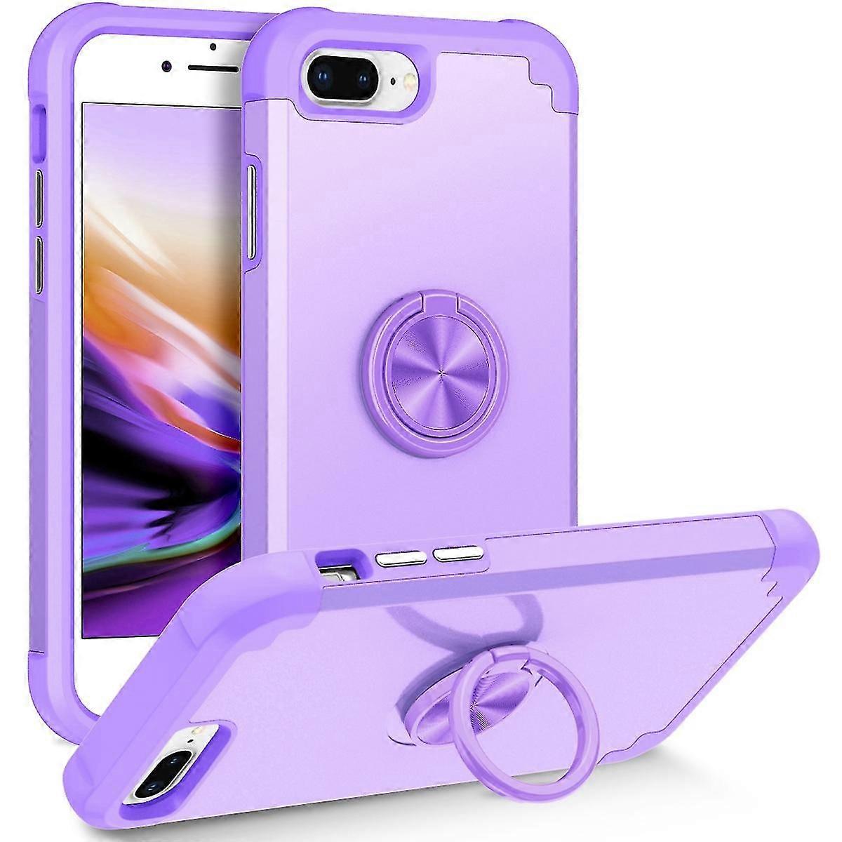 For iPhone 8 Plus / 7 Plus Rotating Ring Holder Magnetic Phone Case