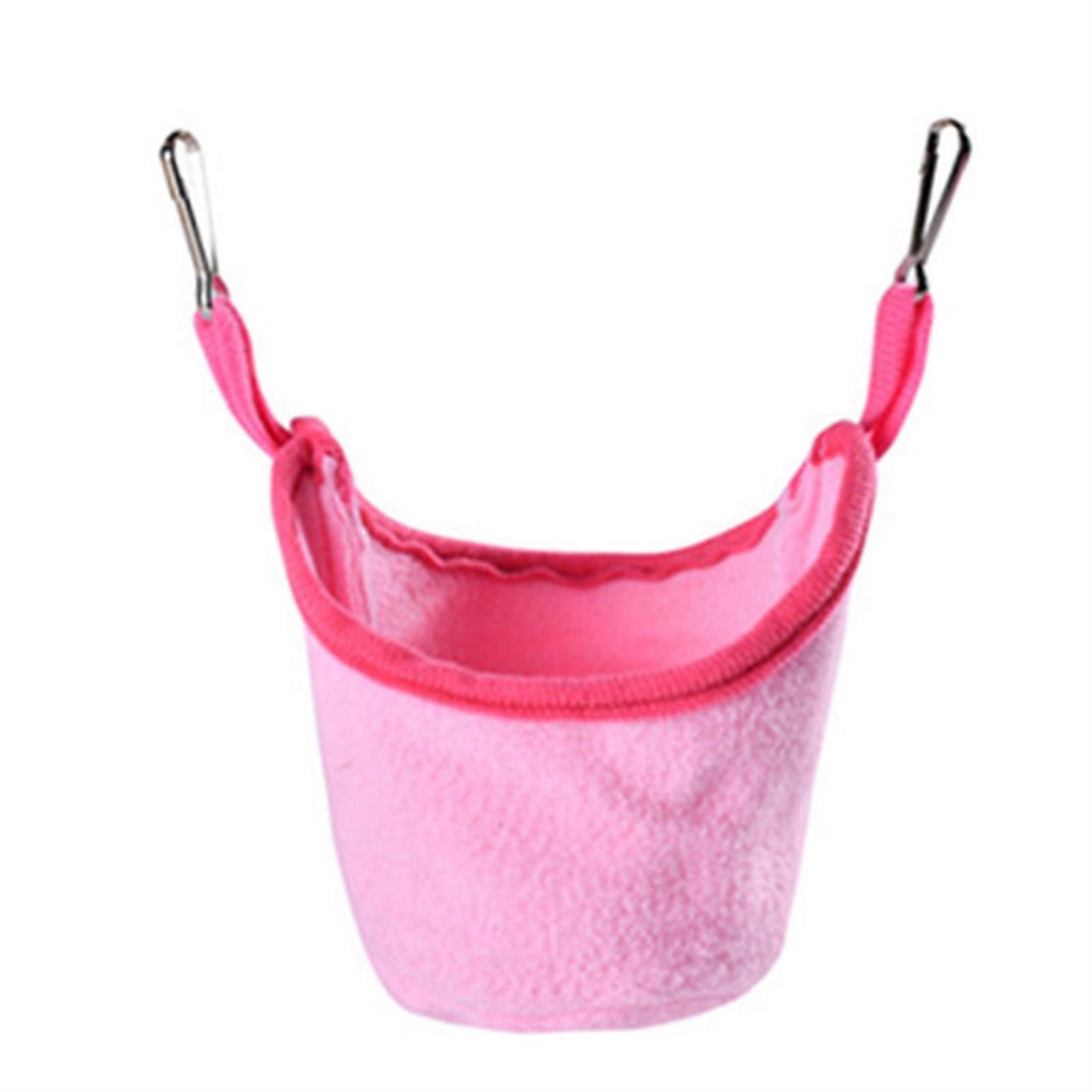 Hamster Hammock Nest Warm Hanging Small Animal Hammock with Hook for Small Animals RabbitsPink