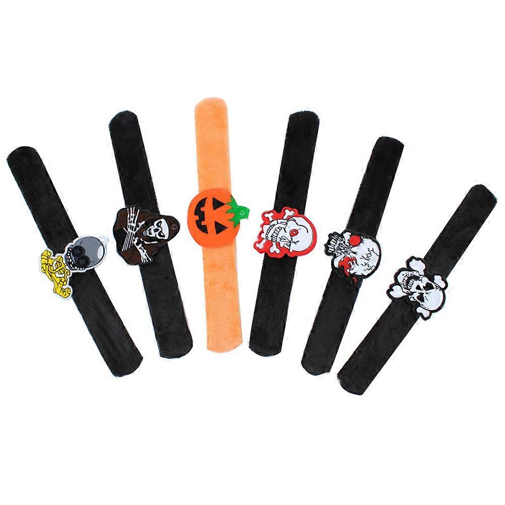 6 Pcs Assorted Color Slap Bracelets Flexible Halloween Wristbands for Fun Gatherings and Parties