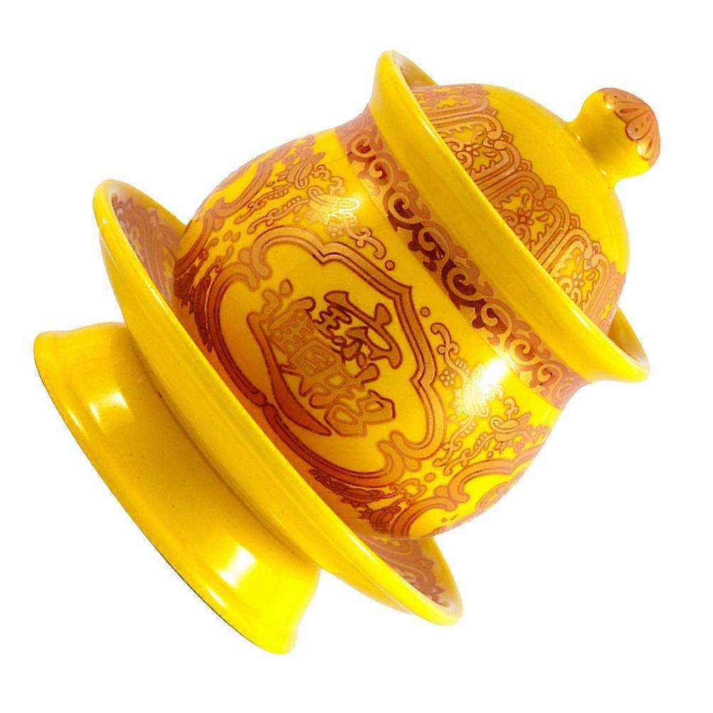 Purification Cup in Yellow Feng Shui Decoration and Collectible Use