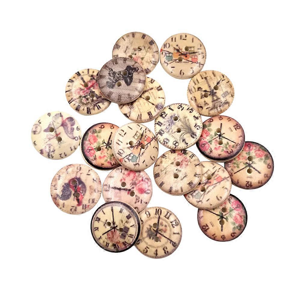 Round Decorative Wooden Buttons 50Pack Mixed Color For Crafting Projects Suitable For Crafters And DIY Enthusiasts