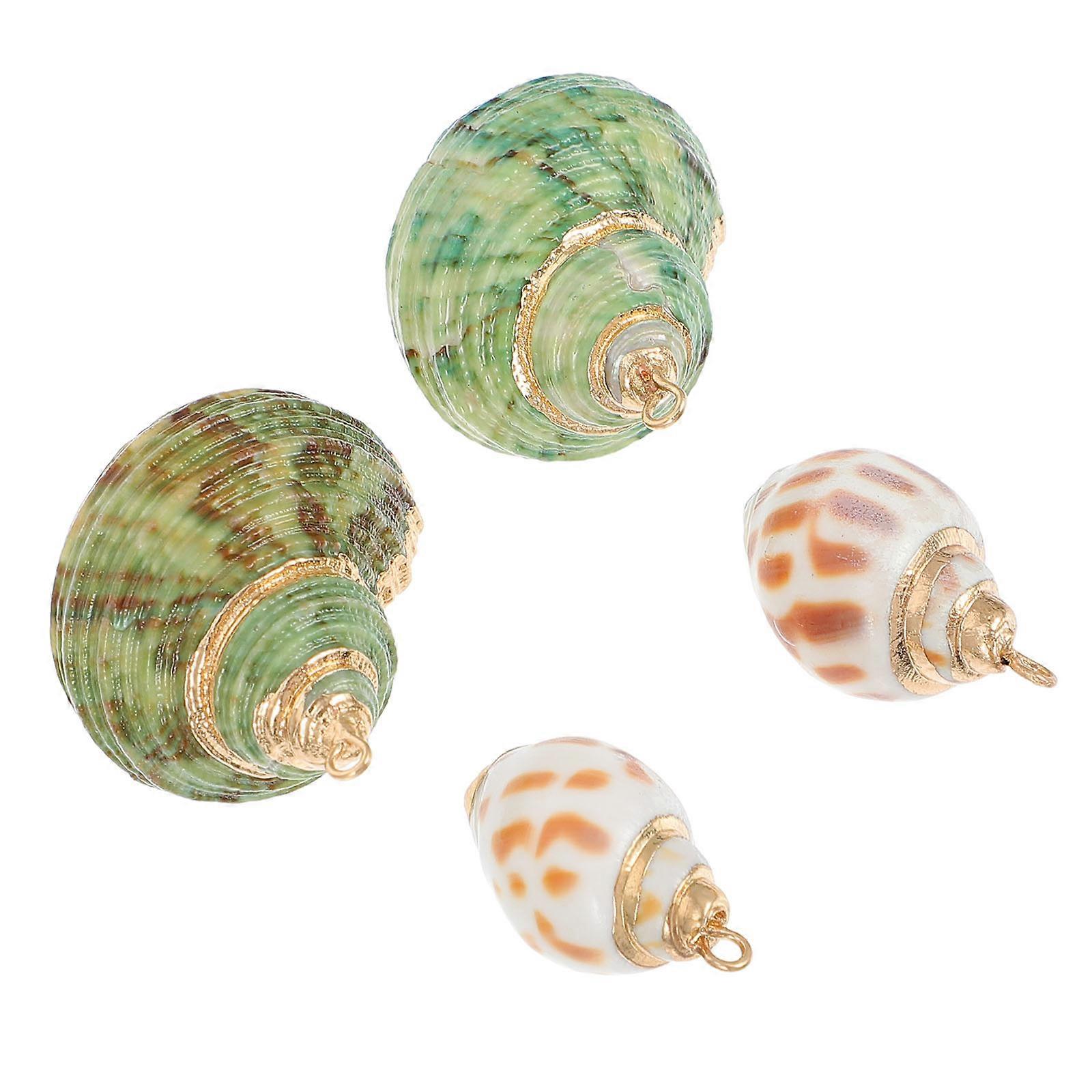 Seashell Charms Jewelry Making Kit 3.2X2.6X2CM Irregular Durable 4Pcs