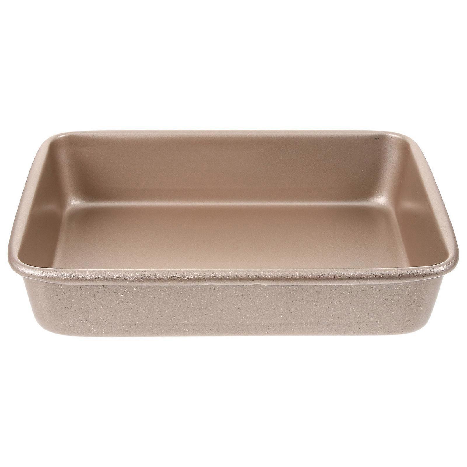 Kitchen Baking Cake Pan Rectangle Shape Home Users Light Brown Non-Stick 1Pcs