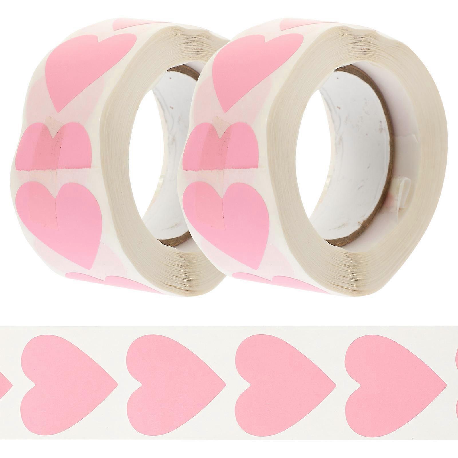 Cute Sealing Stickers For DIY Projects Envelopes 2 Rolls Pink Permanent Adhesive Design
