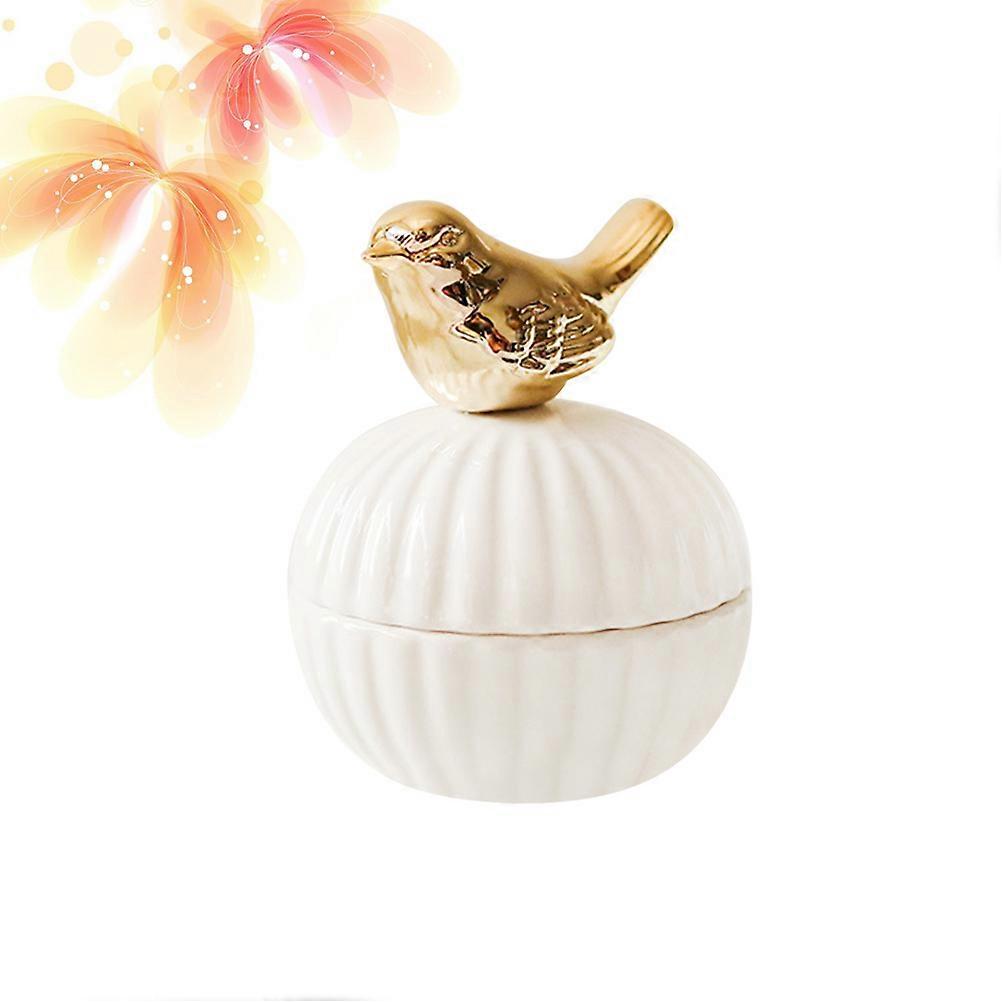 Gold Ceramic Jewelry Box   Elegant Storage Container for Rings, Earrings & Accessories, Stylish Home Decor Trinket Case