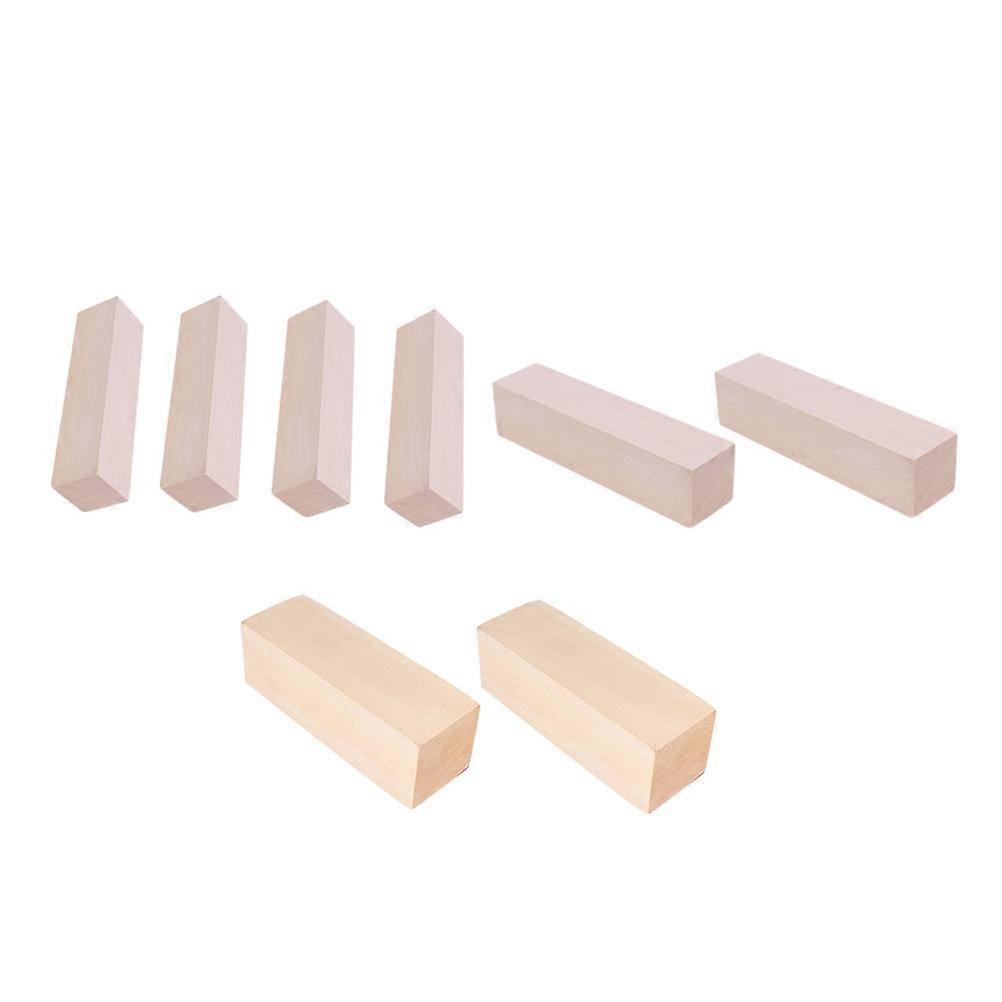 Wood Craft Blocks 8Pcs Natural Blank Wooden Planks Suitable For Christmas Tree Ornament Available In Assorted Color For DIY Projects