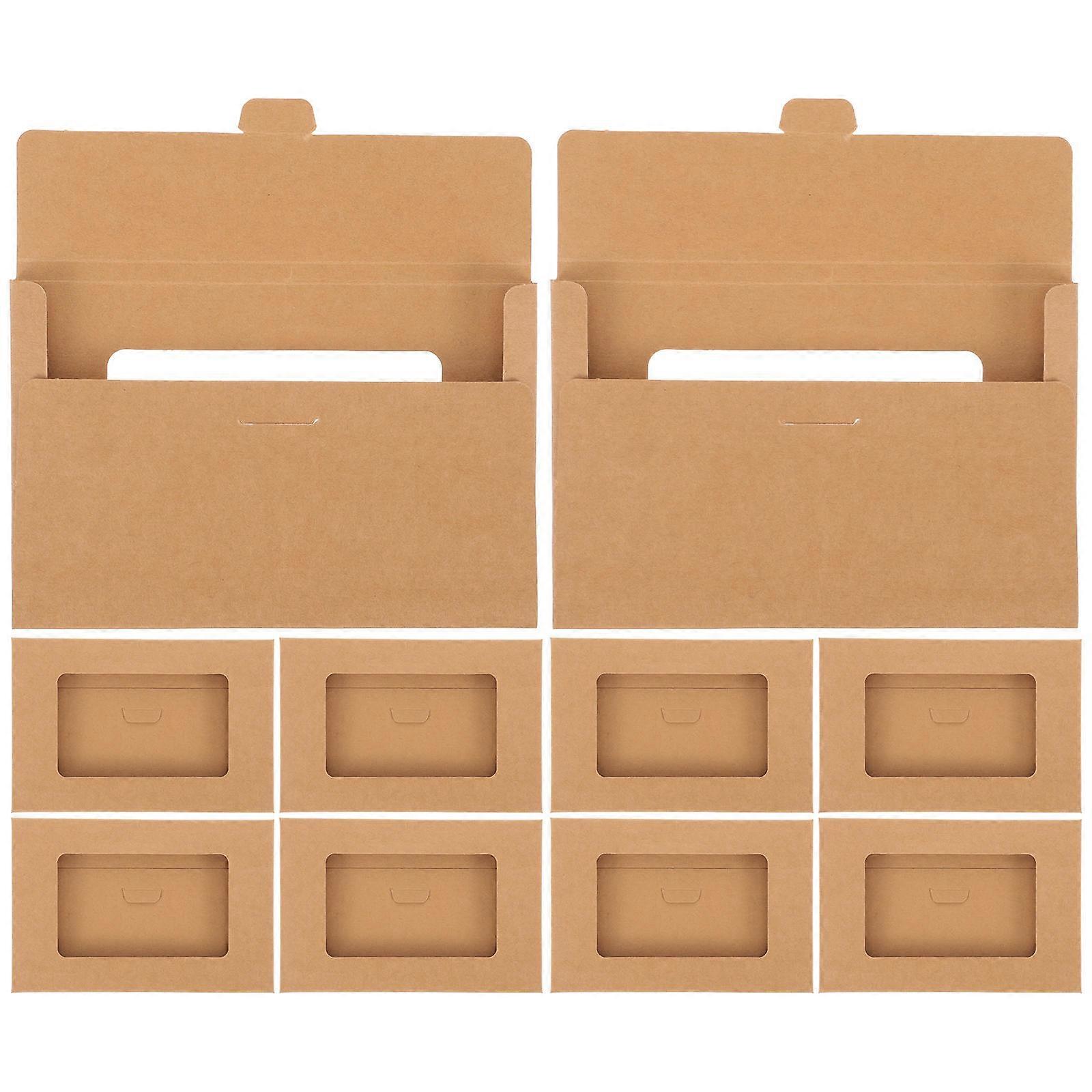 10 Τμχ Χάρτινα Κουτιά Καρτ Ποστάλ Κραφτ με Ανοιχτό Παράθυρο – Κομψοί Ελαφροί Φάκελοι Αποθήκευσης για Διακόσμηση, Χειροτεχνία και Περιτύλιγμα Γραφείου στο Σπίτι