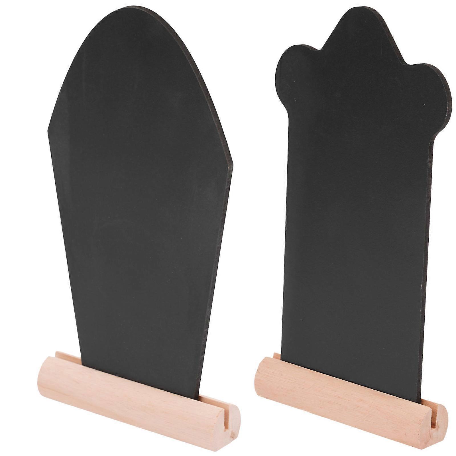 DoubleSided Blackboard Tombstone for Decor Made of Plastic Black Color Lightweight and Portable 2 Pieces