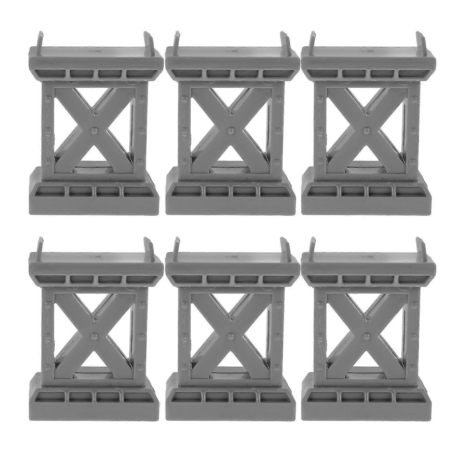 6pcs Train Bridge Riser Supports Sturdy Elevation Blocks Compatible with Major Brands Playtime Essential Accessory