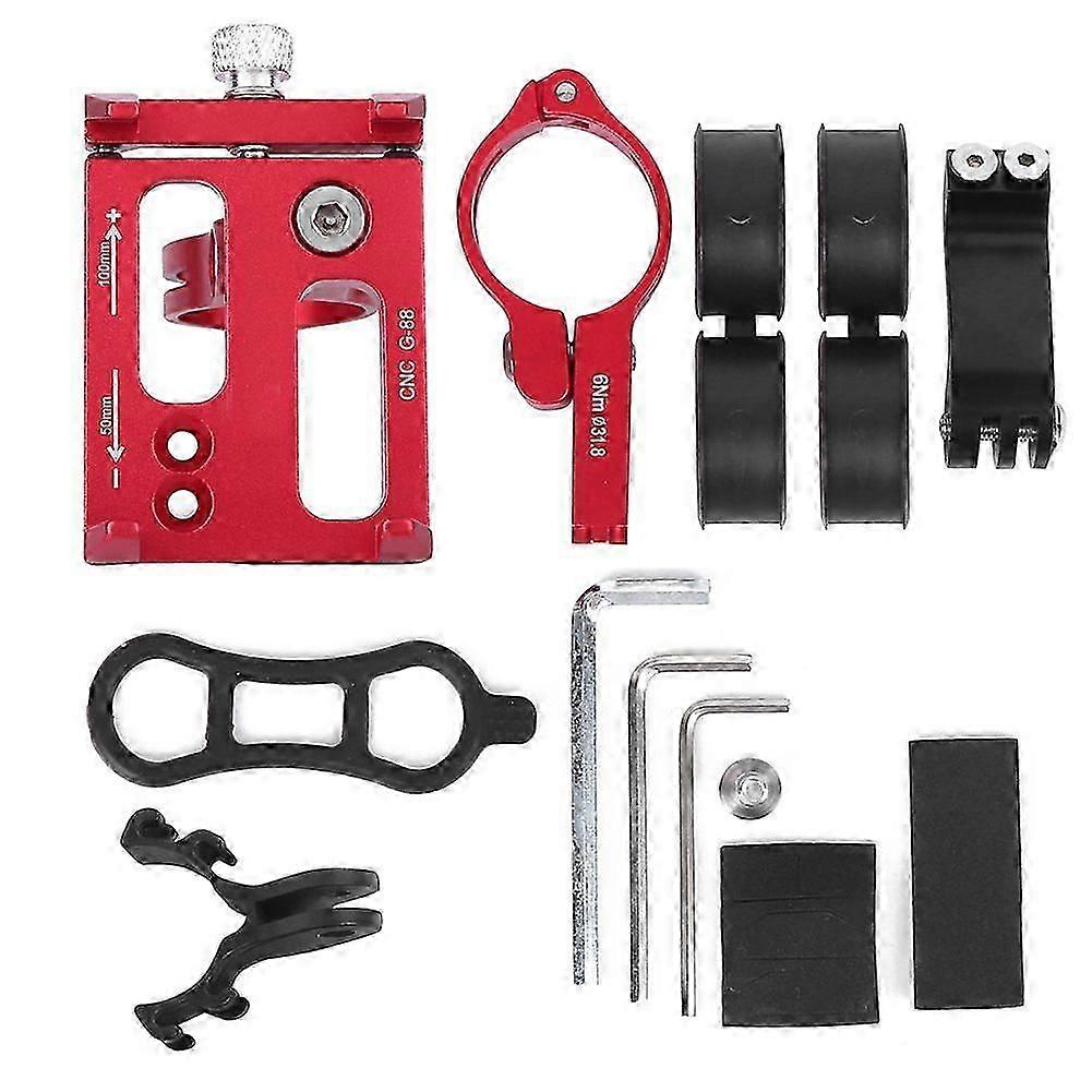 G88 Mountain Bike Cellphone Bracket Motorcycle Navigation Stand with Flashlight SupportRed