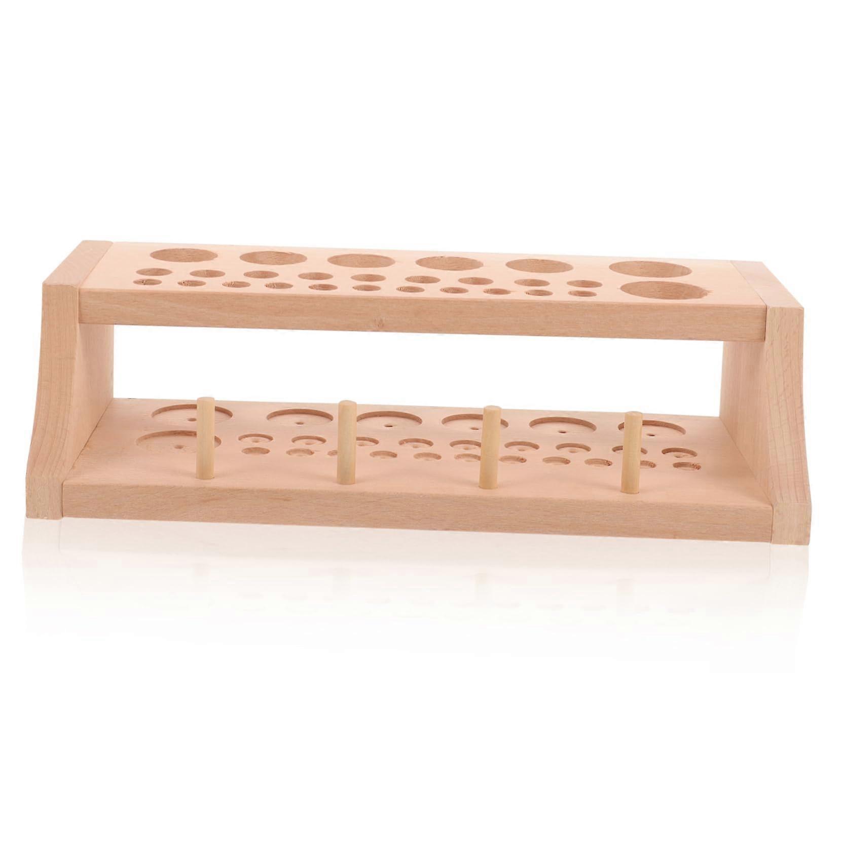 Leather Craft Tool Holder Wood Shelf Organizer with Holes for Leather Punching and Embossing Tools, Versatile Storage Stand
