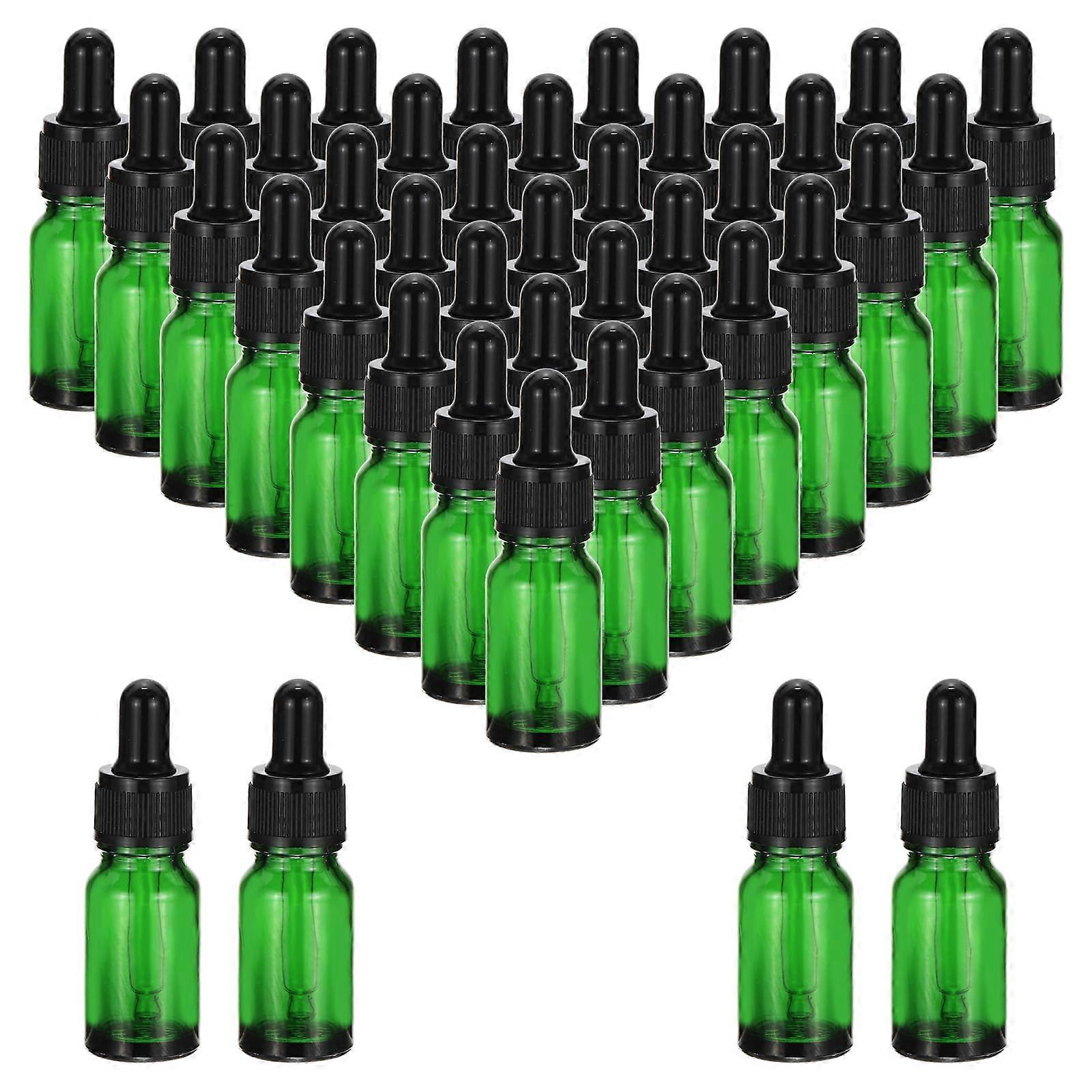 10ml Glass Dropper Bottle, 36Pcs Leakproof Essential Oils Sample Liquid Perfume Container with Eye Dropper for Storage Travel, Green