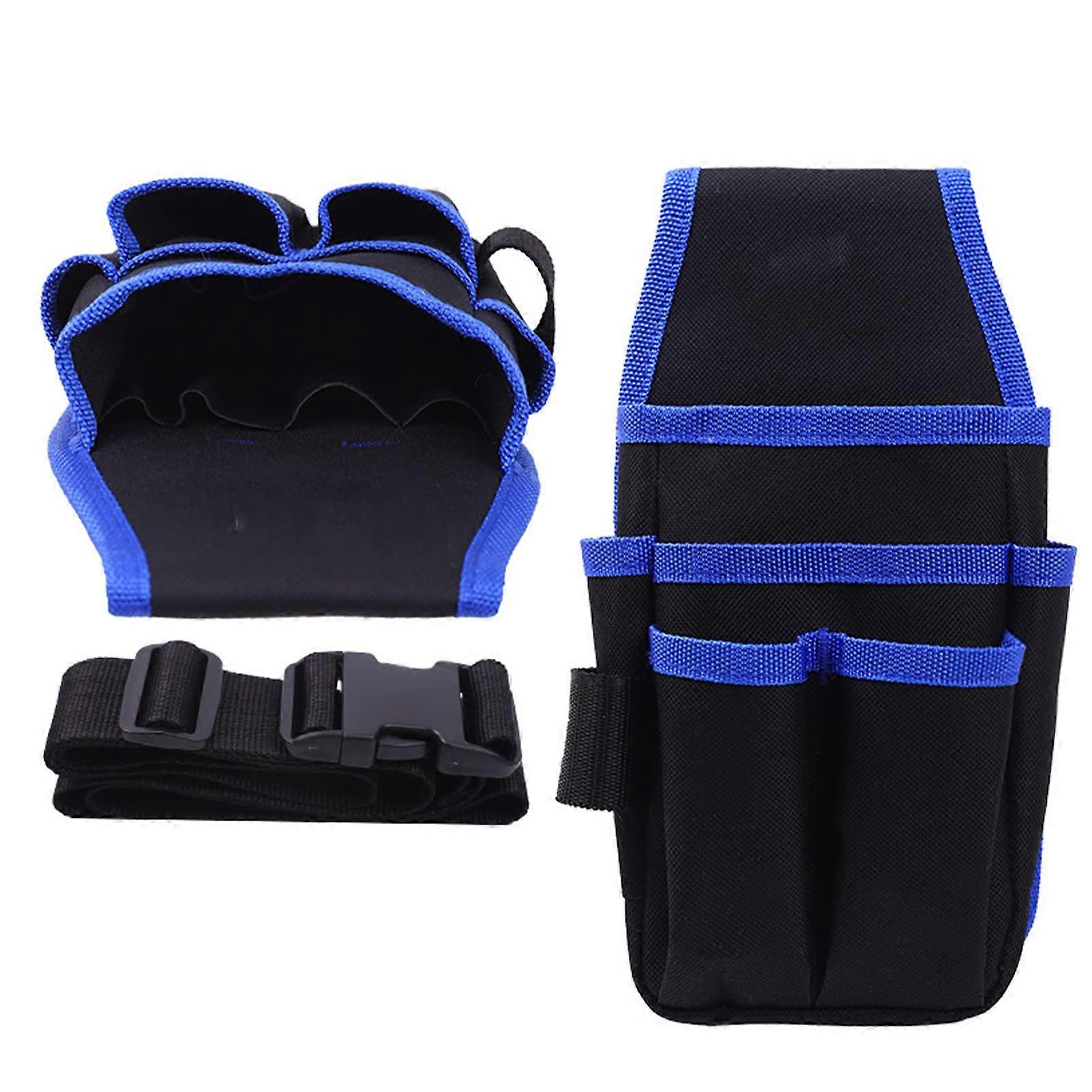 Electrician Tool Bag Multifunctional Oxford Fabric Waist Kit for Professionals in Blue