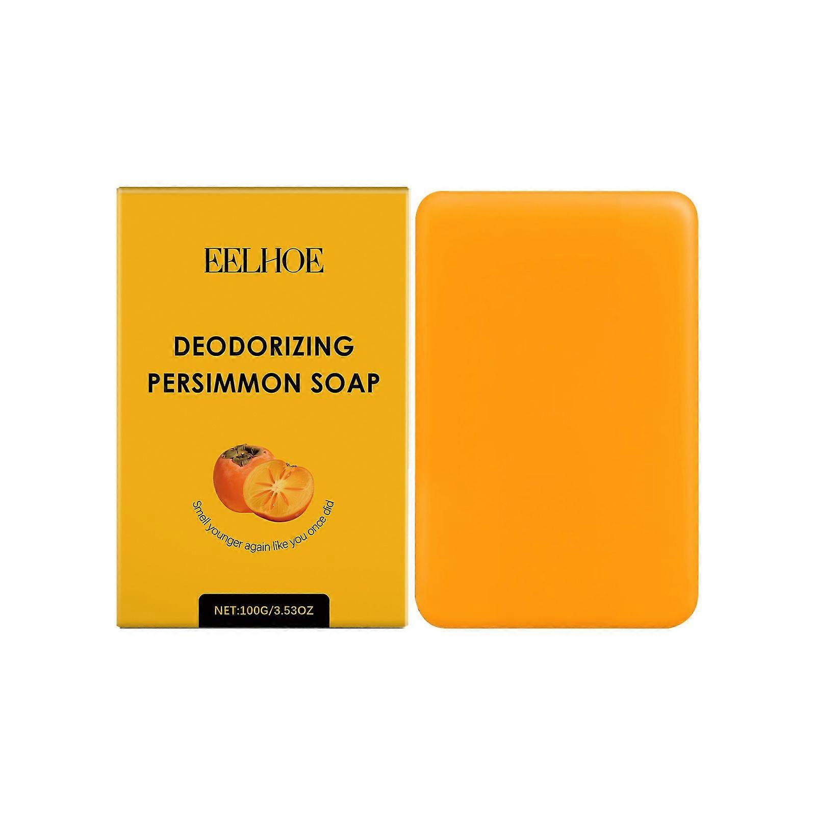 Persimmon Soap Bar for Body Odor Control, Natural Deodorant Body Bar Soap for Old People Smell, Organic Eliminating Odor Wash Soap for Women & Men