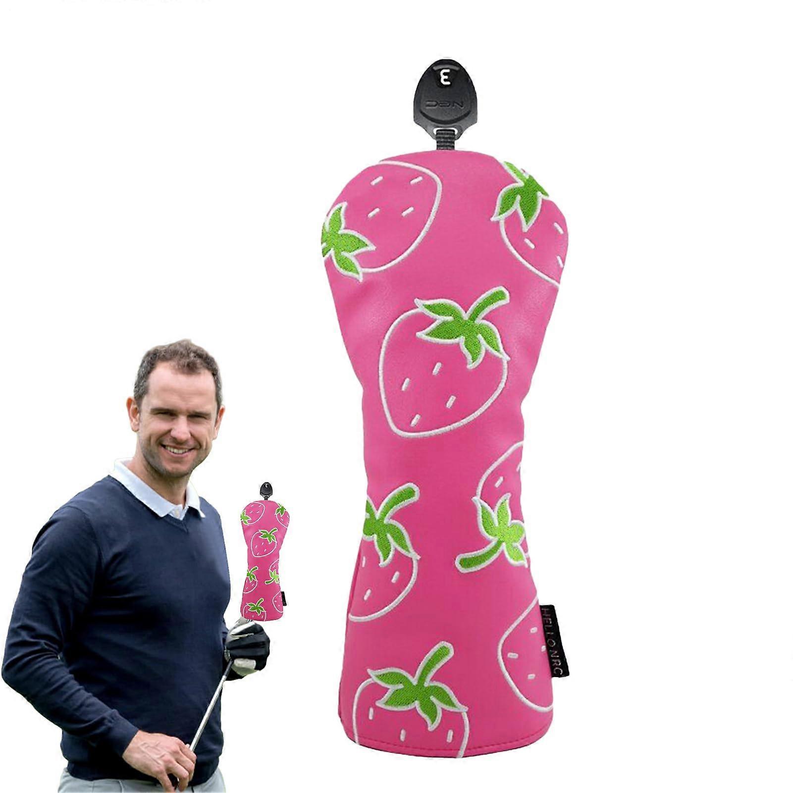 Golf Club Head Covers - Protective Driver Sleeve With Strawberry Design - Waterproof & Durable for Golf Courses, Driving Range, and Tournaments