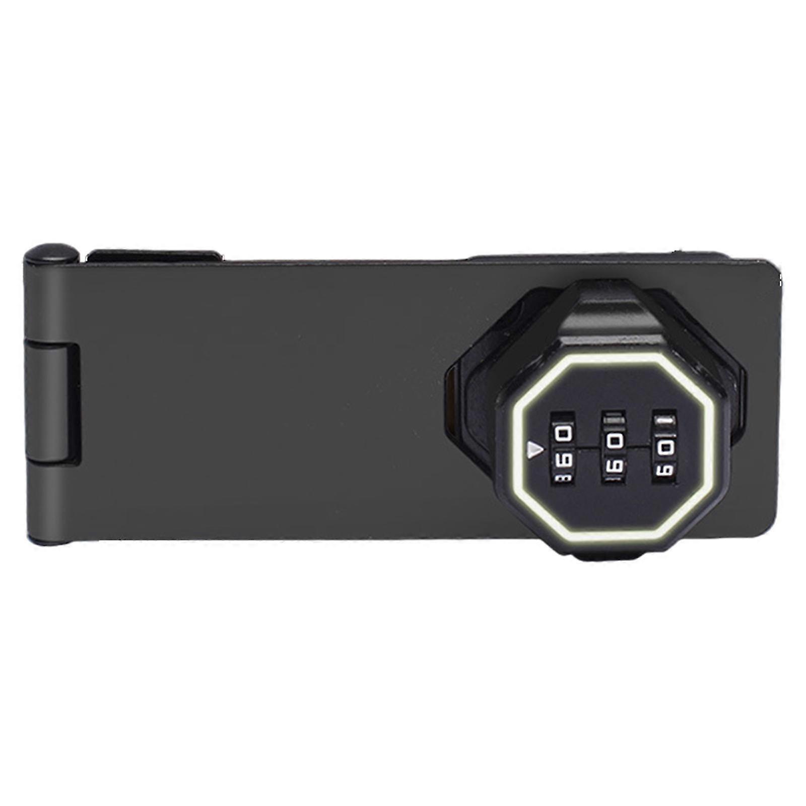 Zincs Alloys Cabinet Password Hasp Lock 3-Digit Combination Lock Office File Cabinet Lock for Drawers, Cabinets, CupboardGentleman black SZRH A-D