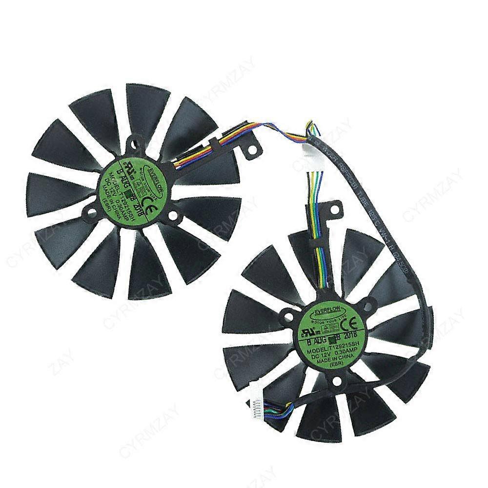2PCS/SET T129215SH DC12V 0.30A graphics card fan Compatible For ASUS DUAL RTX 2080 O8G Ref: 7609
