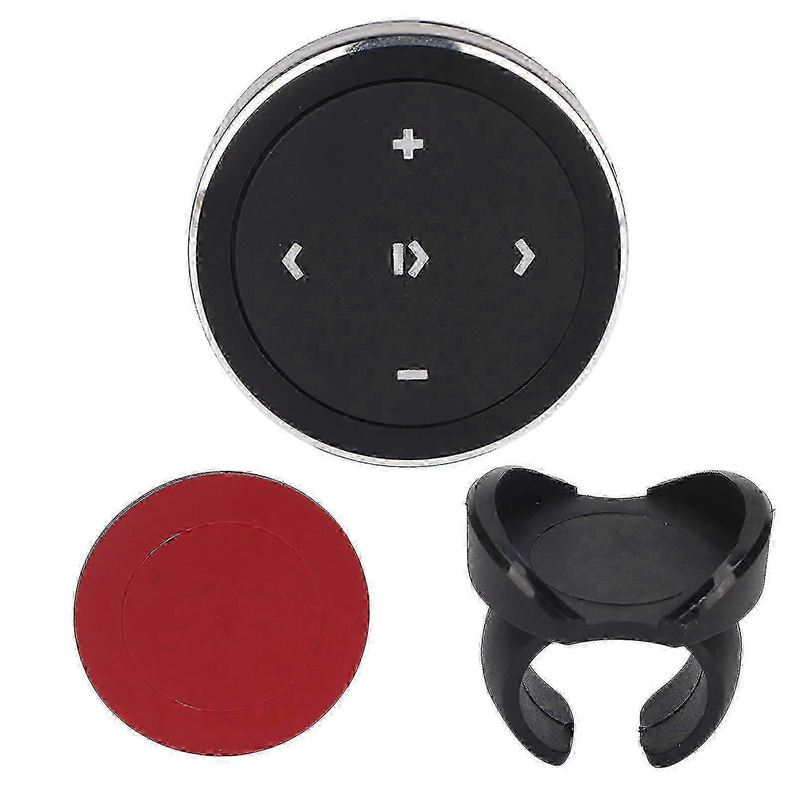 Black Bluetooth Remote Control Kit with Buttons for iOS & Android Devices - Includes Steering Wheel Stand