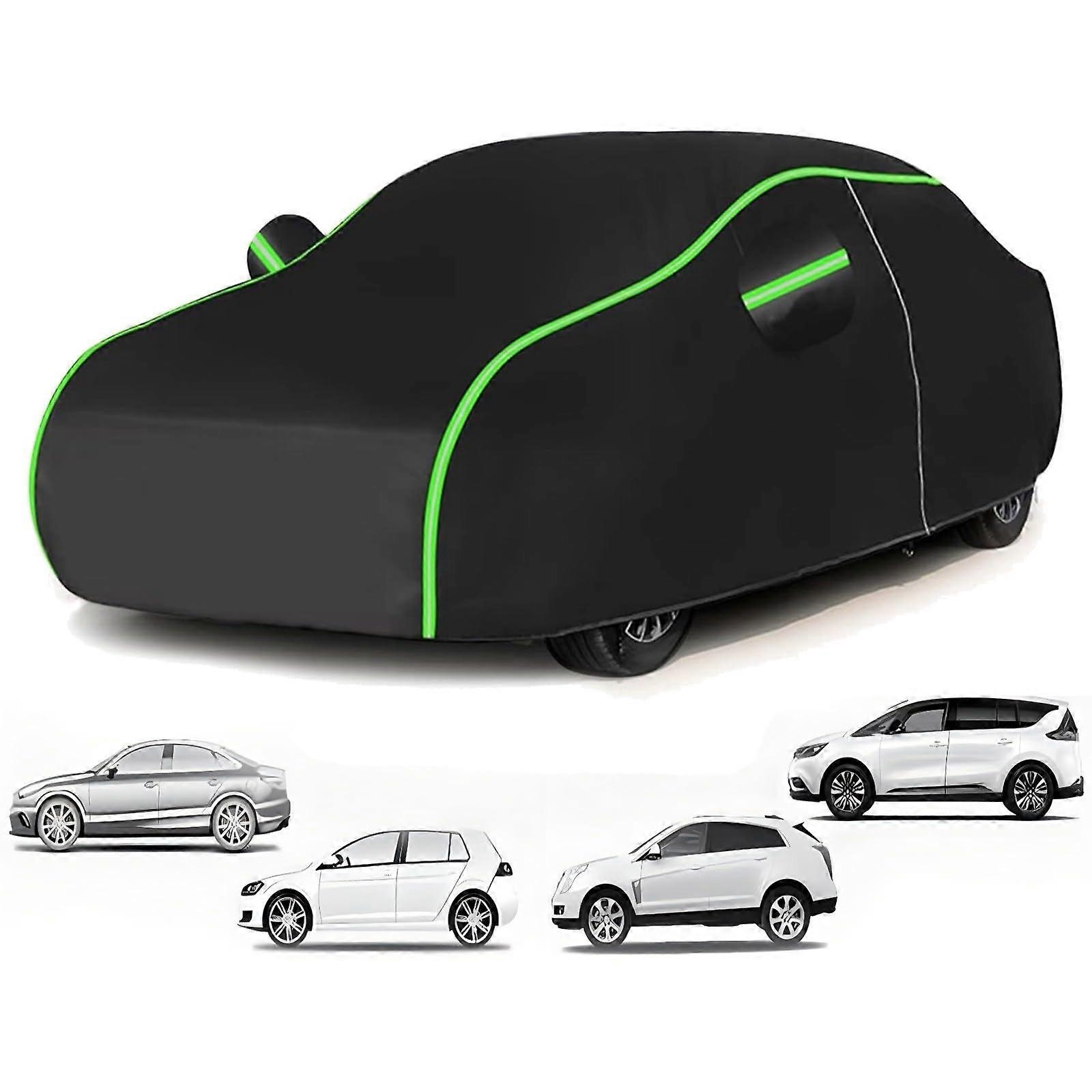 Car Cover For Dacia Duster II Phase 1 2018-2021 Waterproof UV Wind Resistant Edge Guard Black-Green 434.1x180.4x169.3 cm