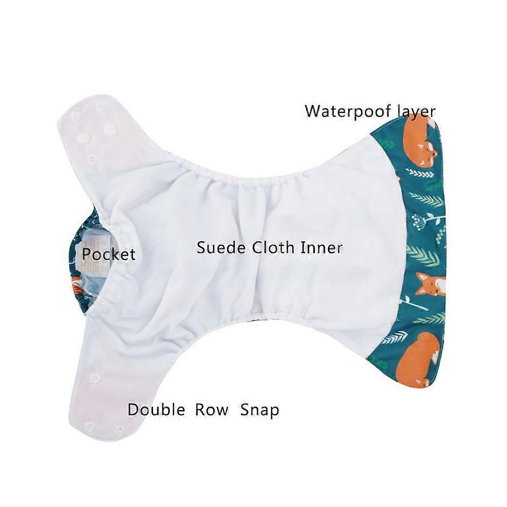 4PCS Reusable Stretchable Cloth Diapers 36-46cm Multicolor