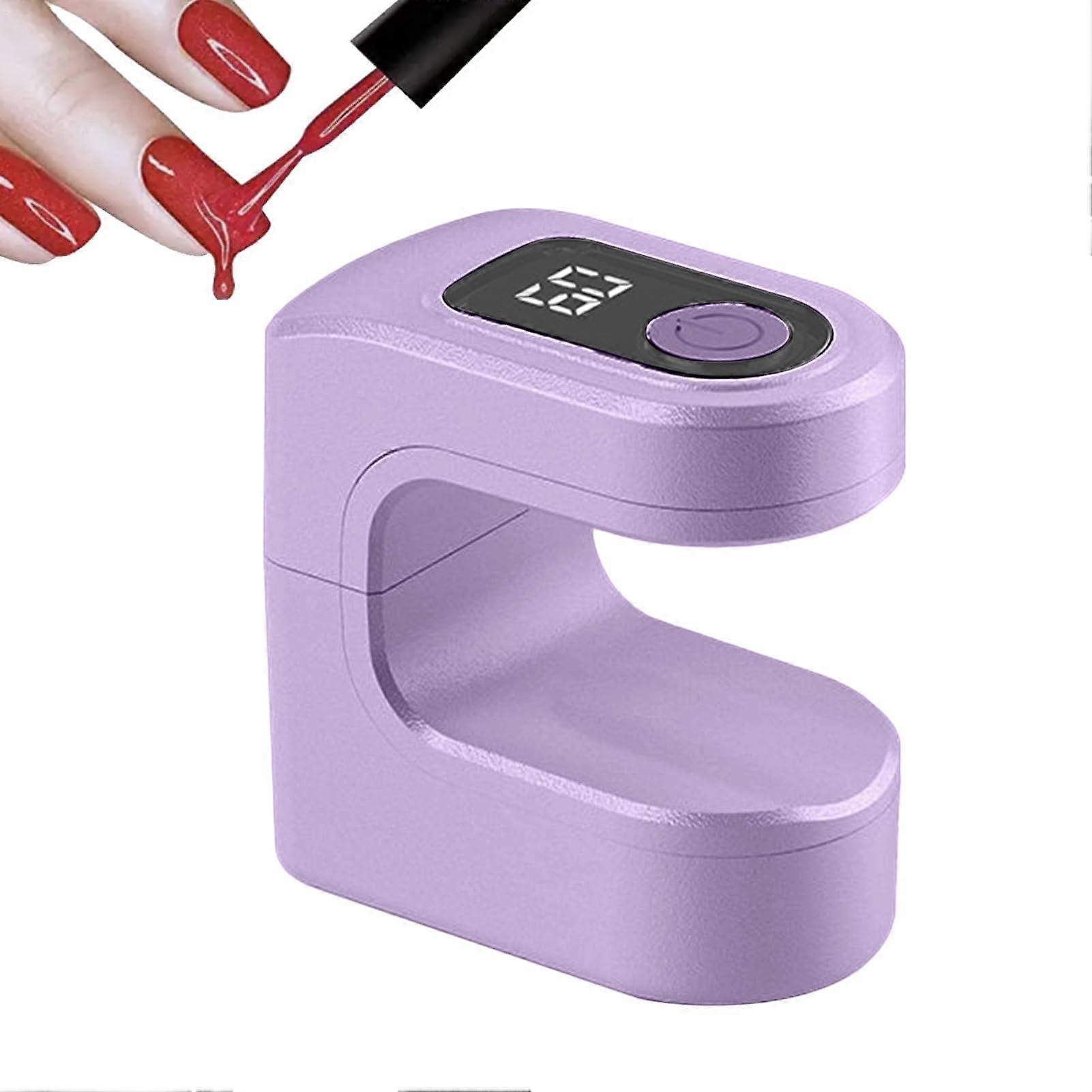Compact Uv Nail Lamp USB Rechargeable Portable Nail Lamp Nail Drying Light With Two Timer Modes For Travel And Manicure Home Salon Purple