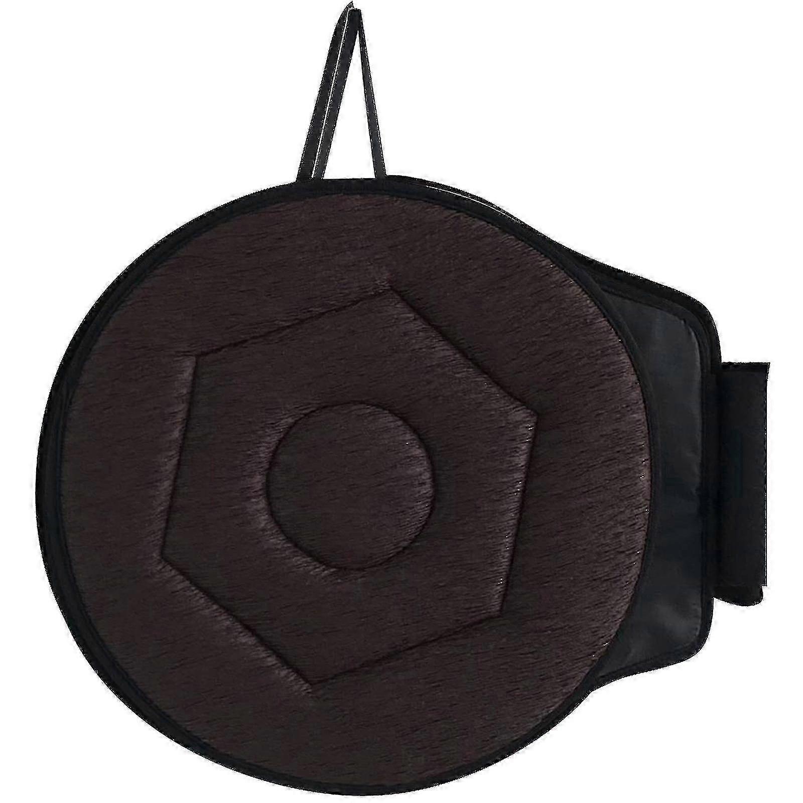360 Degree Rotating Car Seat Cushion with Soft Swivel Pad for Easy Entry - Coffee Color Universal Fit