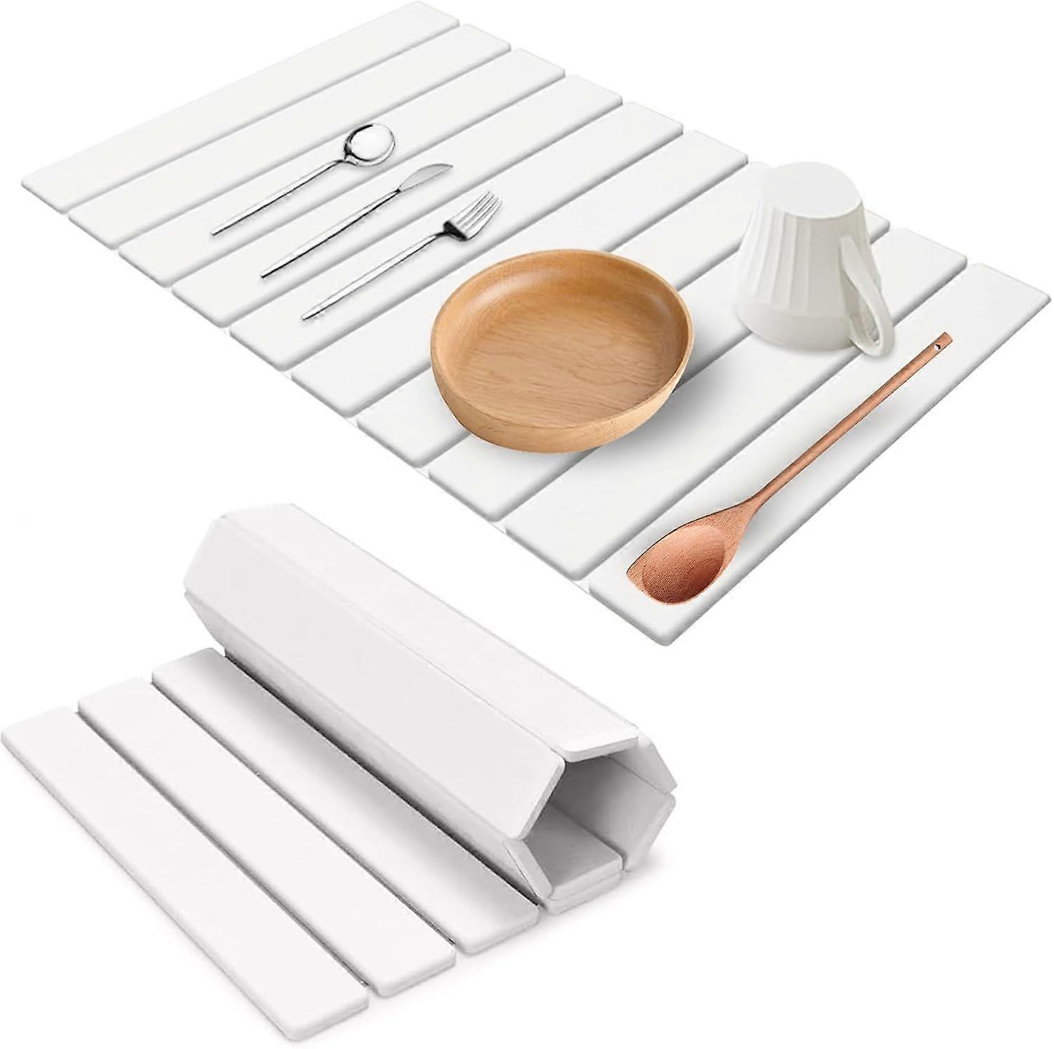 Large Stone Dish Drying Mats for Kitchen Counter, 24"(L)16"(W), Fast Dry Super