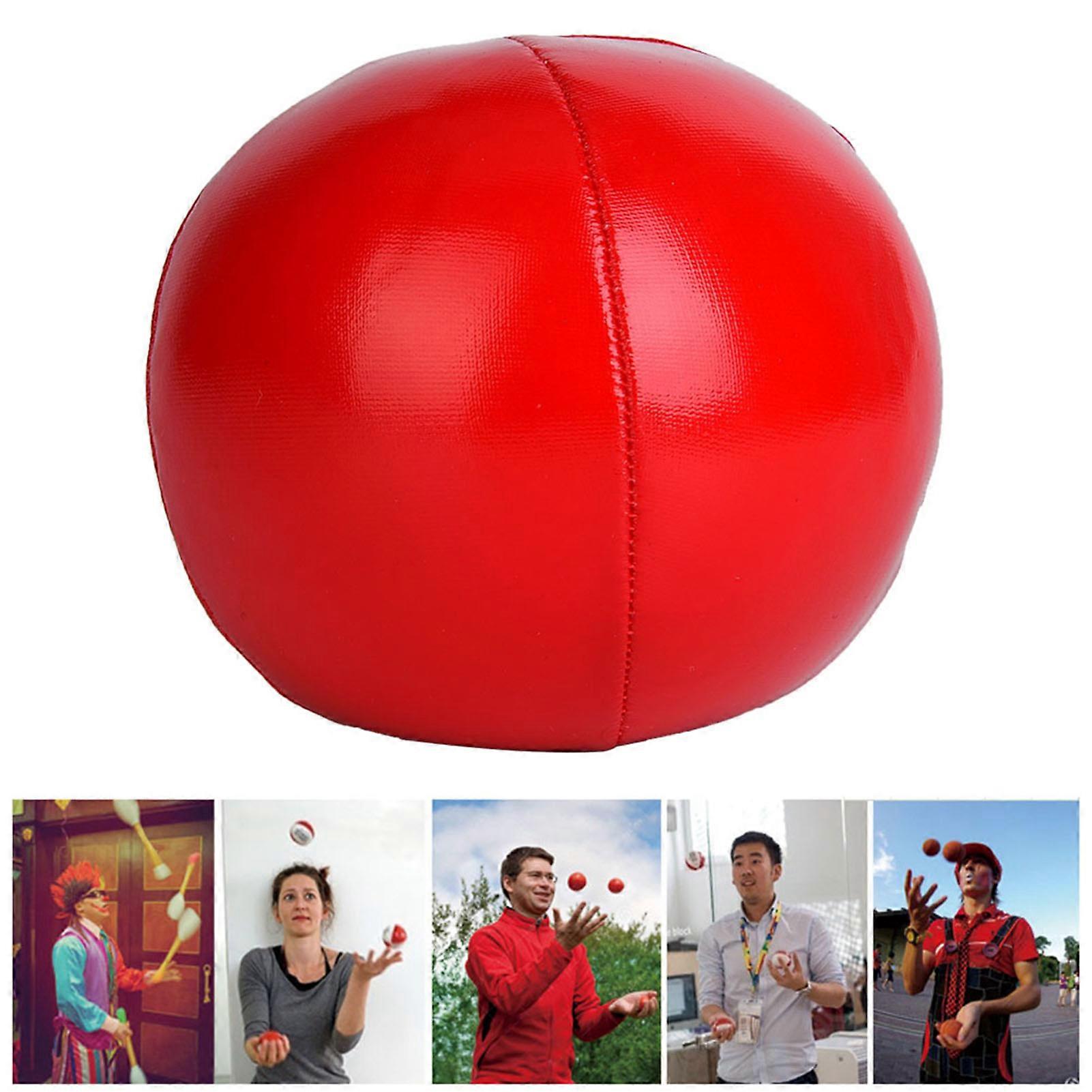 3 pcs PU Juggling Balls Set, 6.3cm, Red, Beginner & Pro