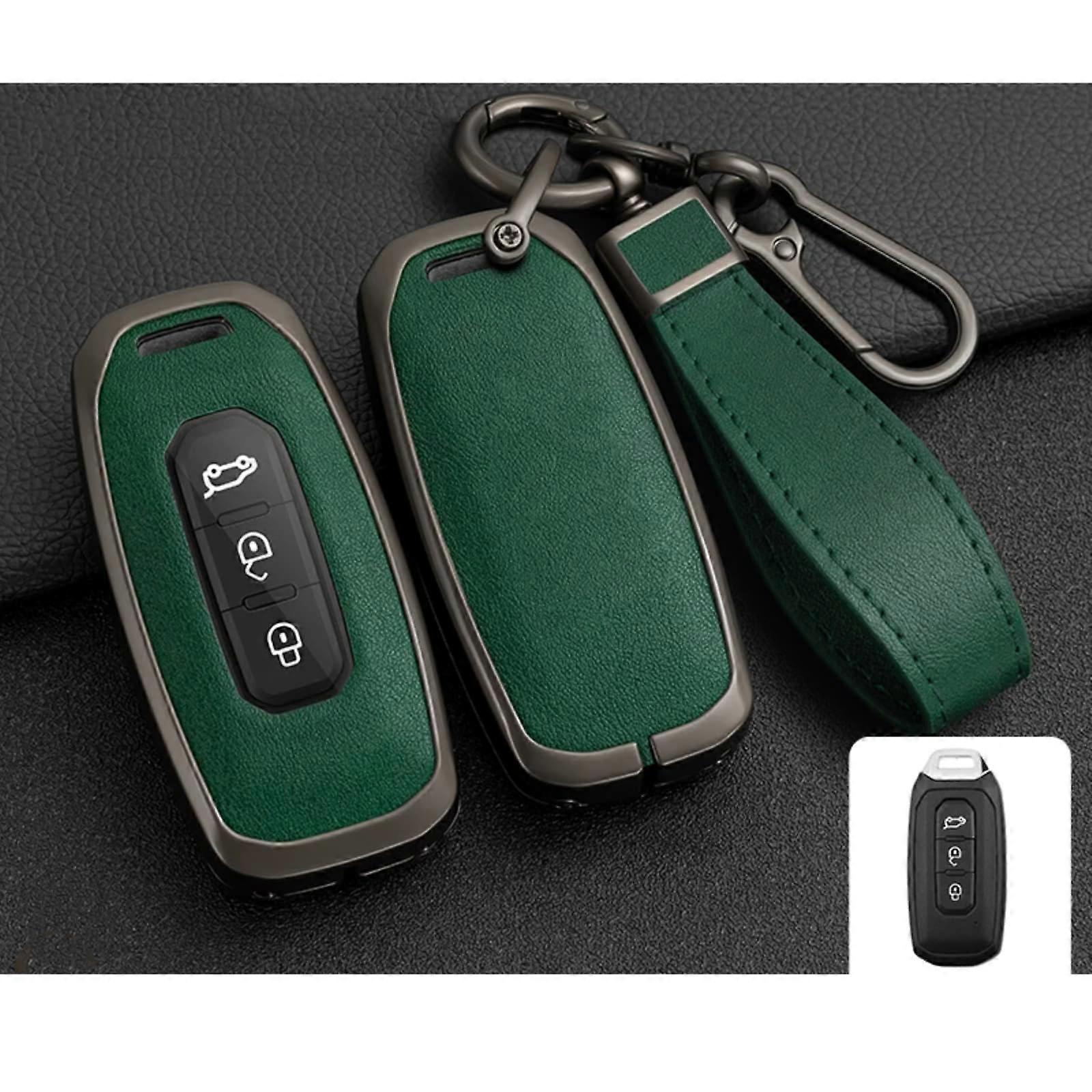 Car Key Cover For Ford Territory 2019-2024 Remote Fob Case Protector Grey Green Keychain