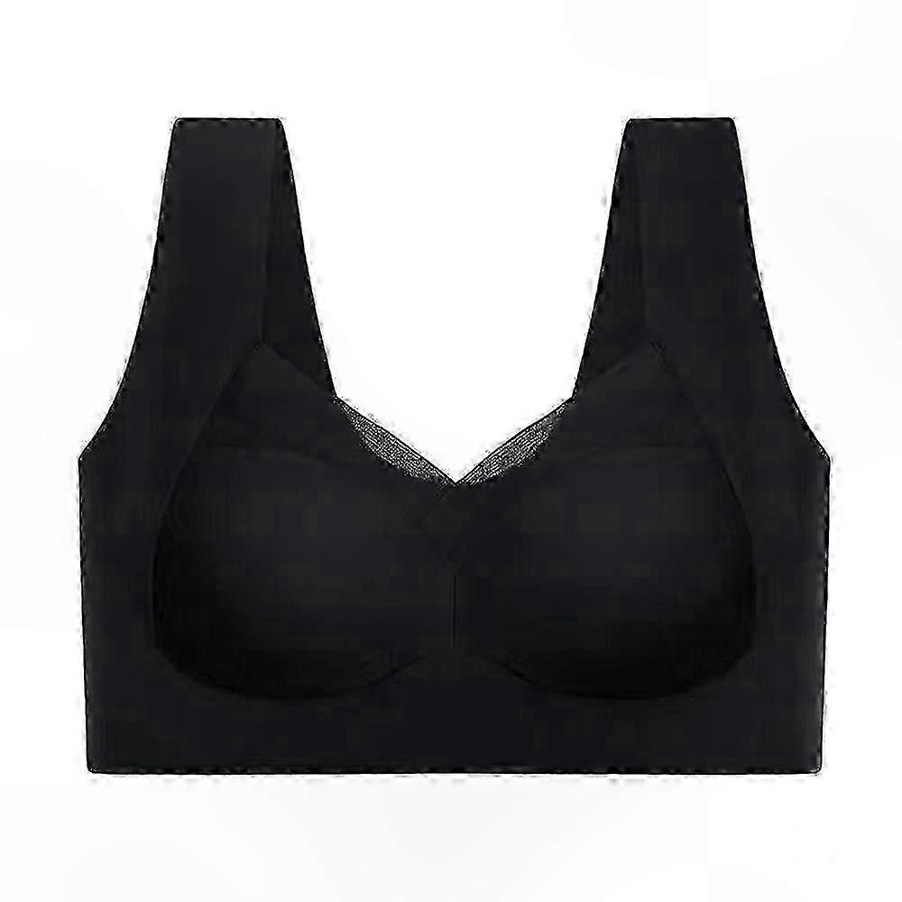 Adjustable Wireless Bra with Posture Support - Comfortable Cross Back Design for Everyday Wear