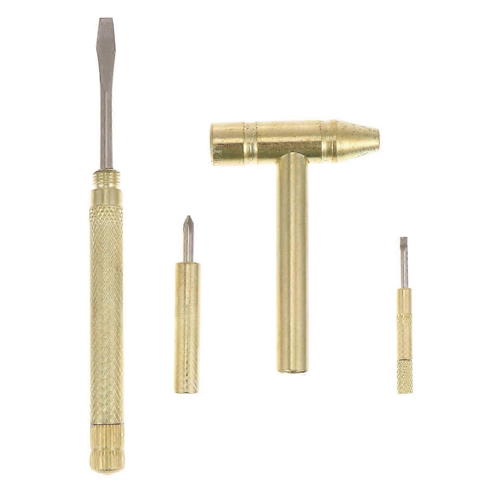 1 Set Mini Hammer Multifunction Hammer DIY Copper Hammer Screw Driver Hammer