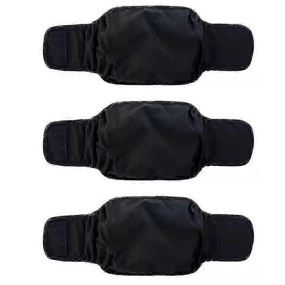 3パックオス犬用おむつラップ、洗える子犬の腹バンド、超吸収性と快適性-26-L-ブラック