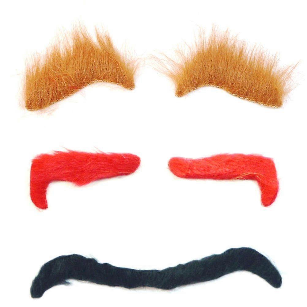 3PCS Halloween Simulation Eyebrow Masquerade Costume Ball Cosplay Party Funny Props Ghost Eyebrows Accessory