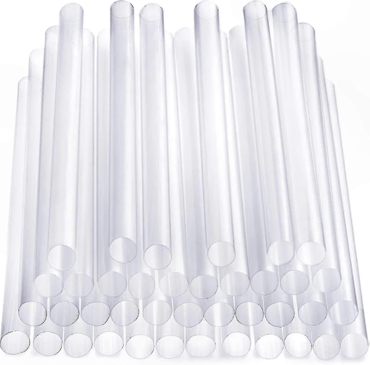 Jumbo Clear Smoothie Straws 100 Count - Thick Reusable Drinking Straws for Bubble Tea and Milkshakes 210x11mm