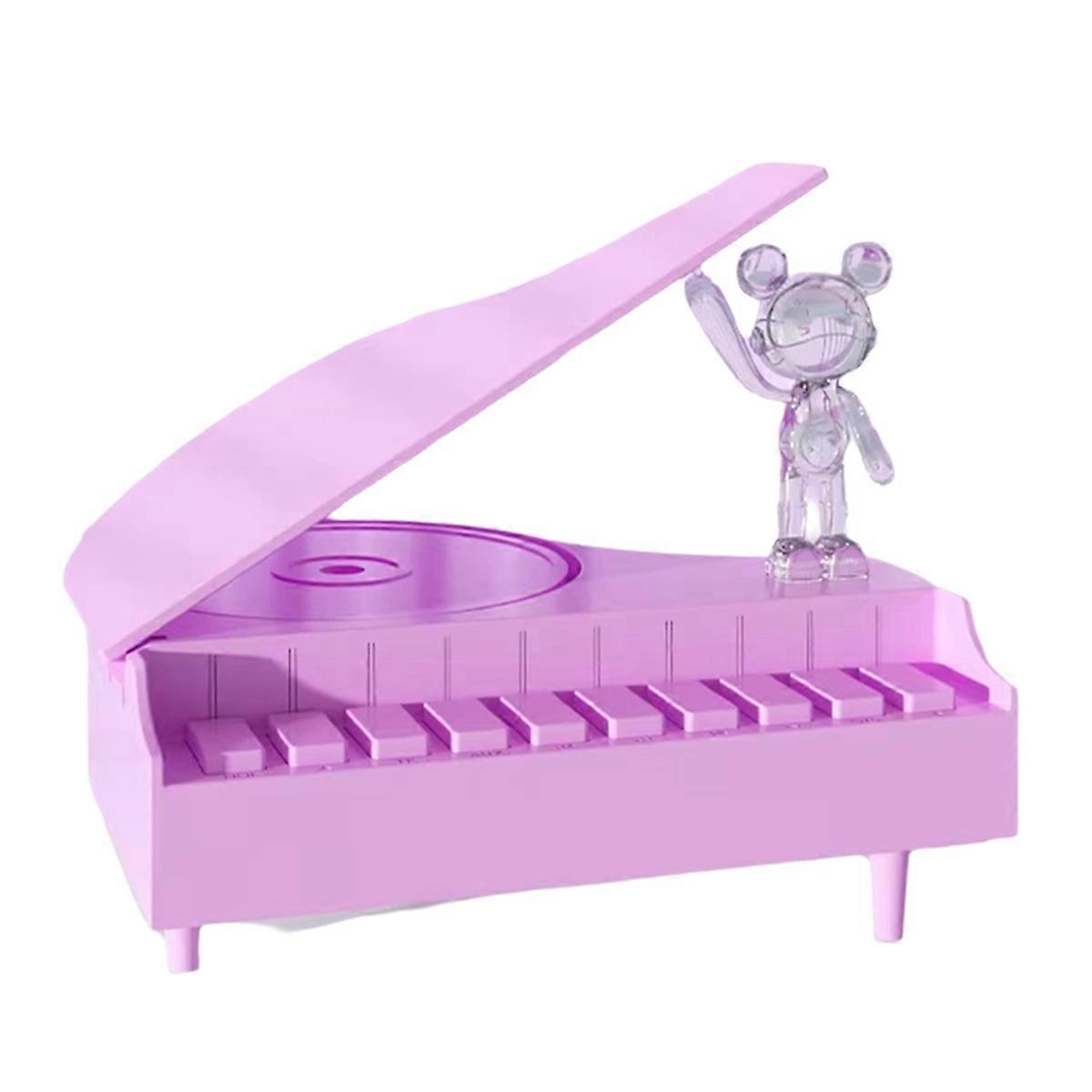 Portable Bluetooth Speaker White Noise Machine Mini Piano Music Box Support TF Card Radio Lamp Effect Gift A