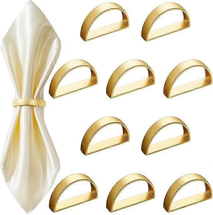 10 Pcs Stainless Steel Napkin Rings Metal Napkin Ring Holders Modern Serviette Buckles Metallic Adornment for Table Settings Kitchen Dinner Party Wedd