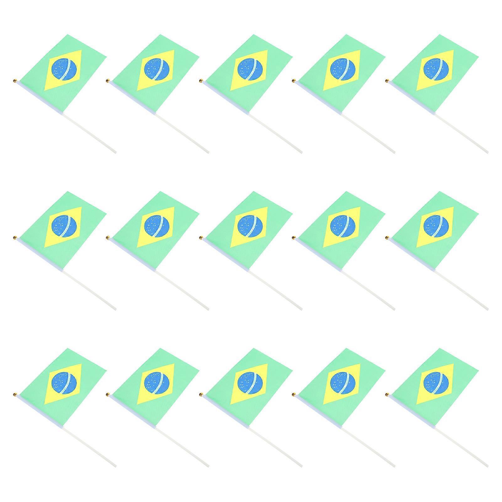 Flags Hand Held Football Match Cheers with Stick Multi Abs Polyester Portable 50Pcs
