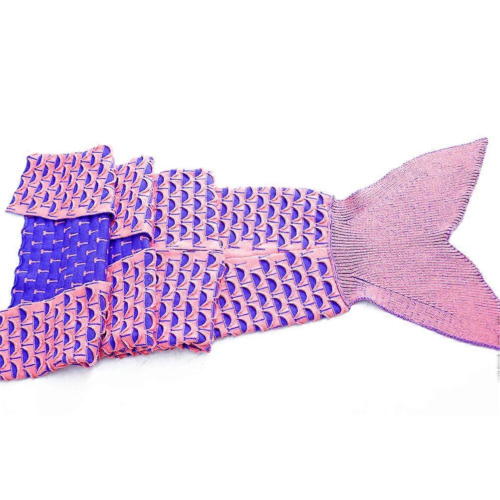 Mermaid Blanket with Scales Knitted Sleeping Bag Luxury Sofa Mermaid Tail Bed Snuggle Cozy for Adults Teens (Orange)