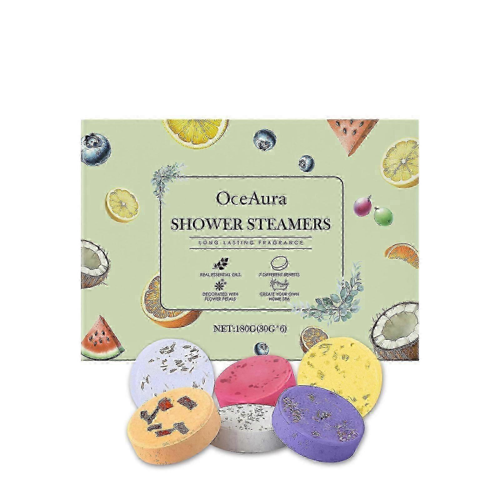 OceAura Aromatische Dampfduschtabletten, Zitrusduft, wohltuend, Badegenuss, Dampfduschtabletten