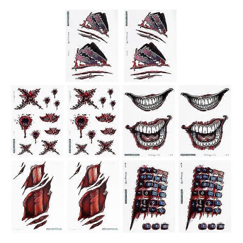 10pcs Scar Sticker For Halloween Decorations