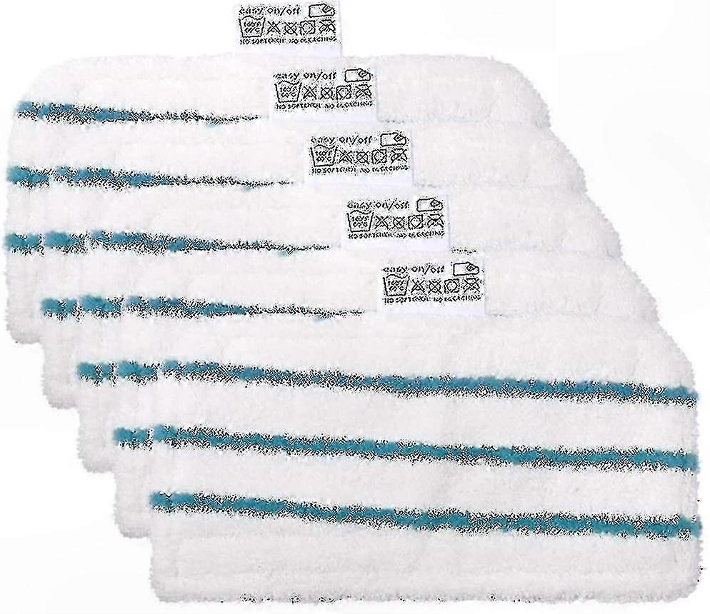 Microfiber Cleaning Pads Compatible with Steam Mops, Reusable & Machine Washable, 5-Pack